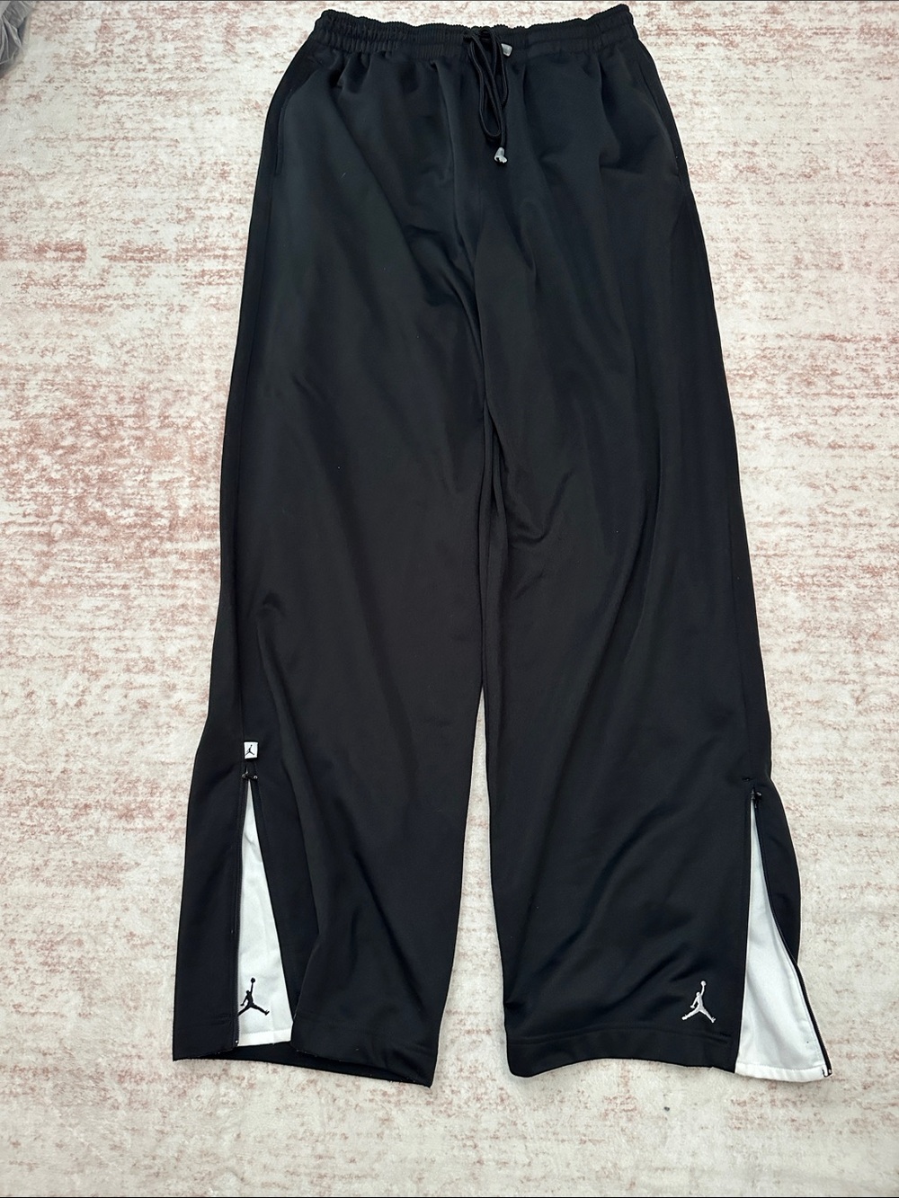 Jordan Black Jogger Pants with White Side Inserts with Logo